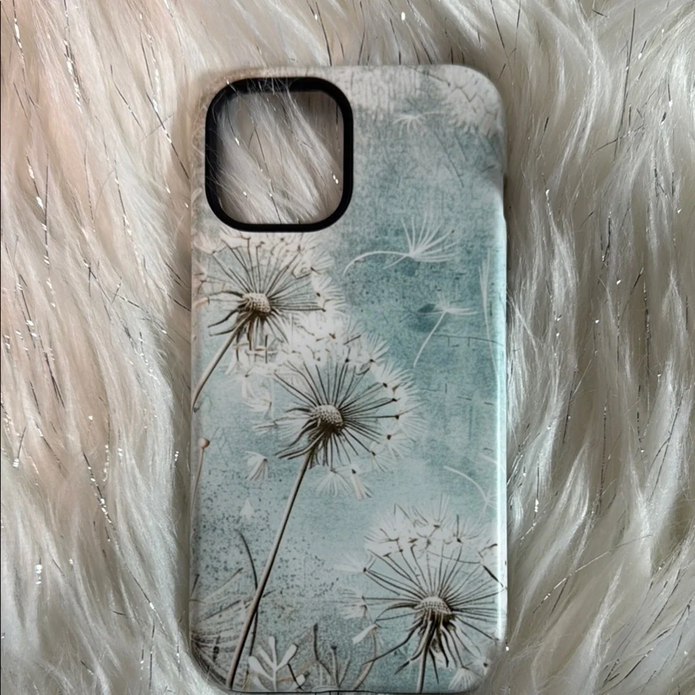 📱🌼 iPhone 12 Pro Max Dandelion Case – Blue & White Floral